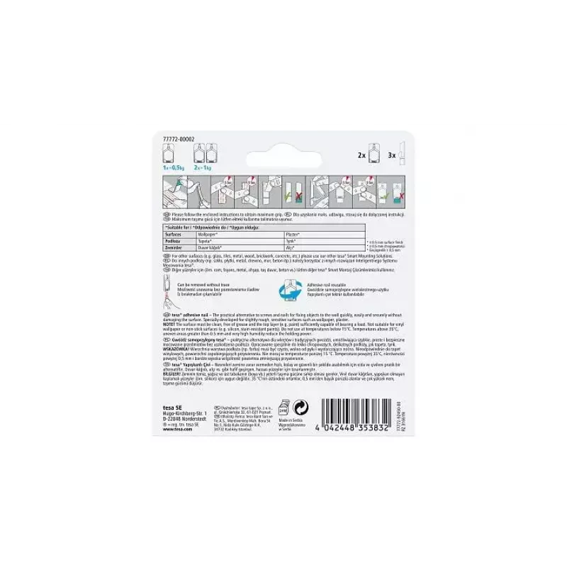 Crochet universal TESA 77772 interior branco 2 unidades