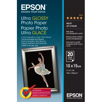 Papel fotográfico Epson Ultra Glossy - 10x15cm - 20 folhas