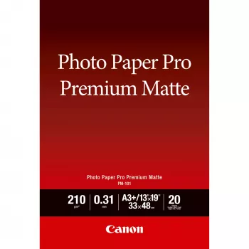Papel fotográfico Canon PM-101 Premium Matte A3 Plus – 20 folhas