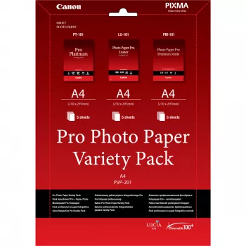 Papel fotográfico Canon PVP-201 Pro sortido A4 - 15 folhas