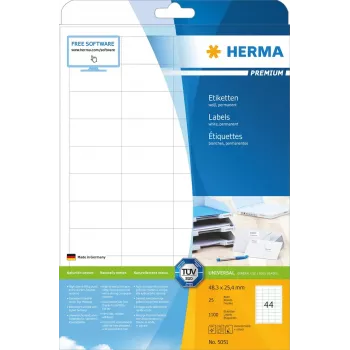 Etiquetas HERMA Premium A4 48,3x25,4 mm 1100 unidades