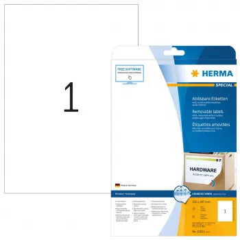 Etiqueta autoadesiva para impressora HERMA removíveis A4 210x297 mm brancas Movables