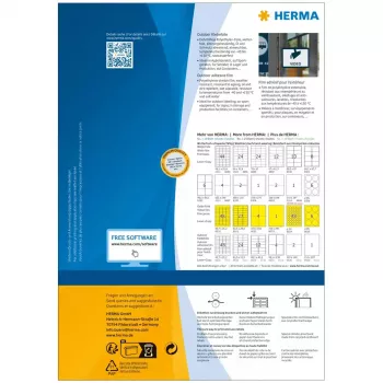 Etiqueta autoadesiva HERMA 9501 retangular permanente branca 50 unidades