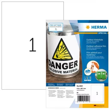 Etiqueta autoadesiva HERMA 9501 retangular permanente branca 50 unidades