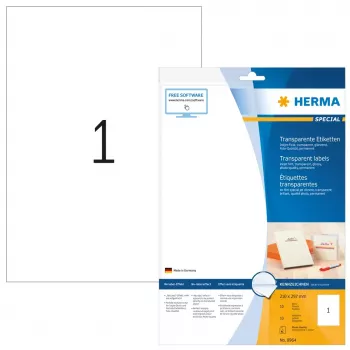 Etiquetas de película para jato de tinta HERMA A4 210x297 mm brilhantes 10 unidades