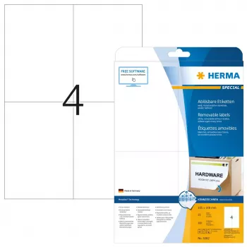 Etiquetas removíveis HERMA 5082 A4 105x148 mm branco