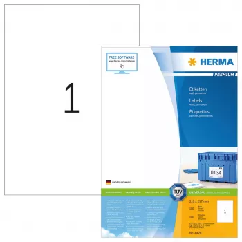 Etiqueta de impressora autoadesiva HERMA Labels Premium A4 210x297 mm