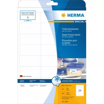 Etiquetas de impressora autoadesivas HERMA congelados 66x33,8 mm