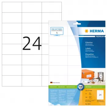Etiquetas de impressora autoadesivas HERMA Labels Premium A4 70x37 mm