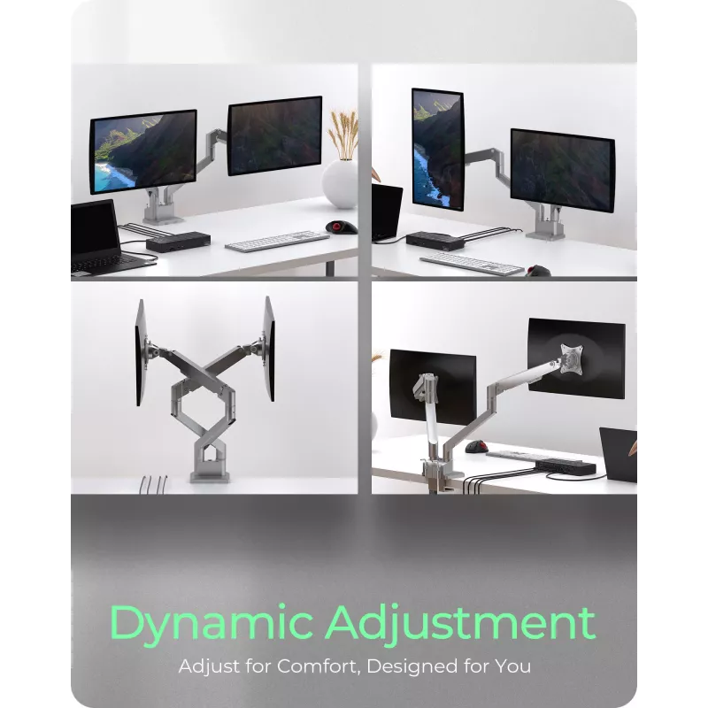 Suporte para monitor icybox 61085 para 2 monitores com fixação à mesa – suporte de mesa para dois monitores