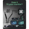 Suporte para monitor icybox 61085 para 2 monitores com fixação à mesa – suporte de mesa para dois monitores