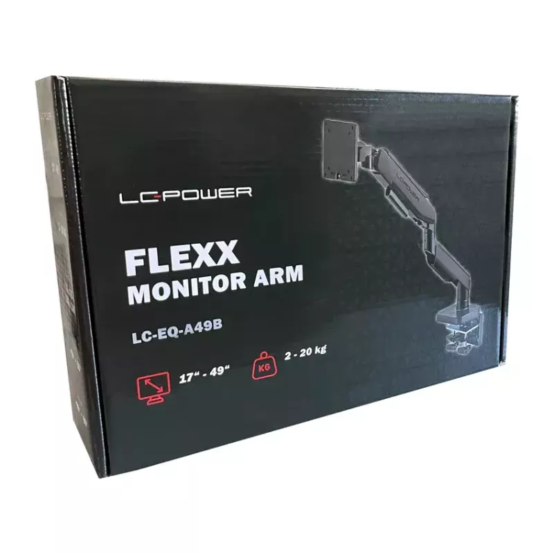 Suporte para monitor LC-Power LC-EQ-A49B 124,5 cm preto com grampo 20 kg