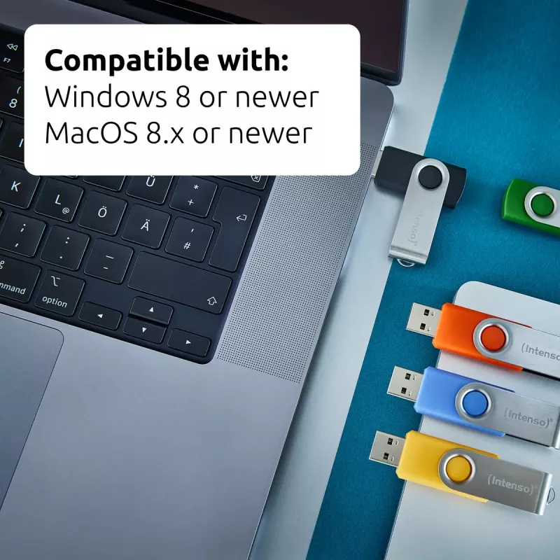 INTENSO Office Line multipack de pen drives 5×64 GB, USB-A, USB 3.2 Gen 1, Swivel, multicolor