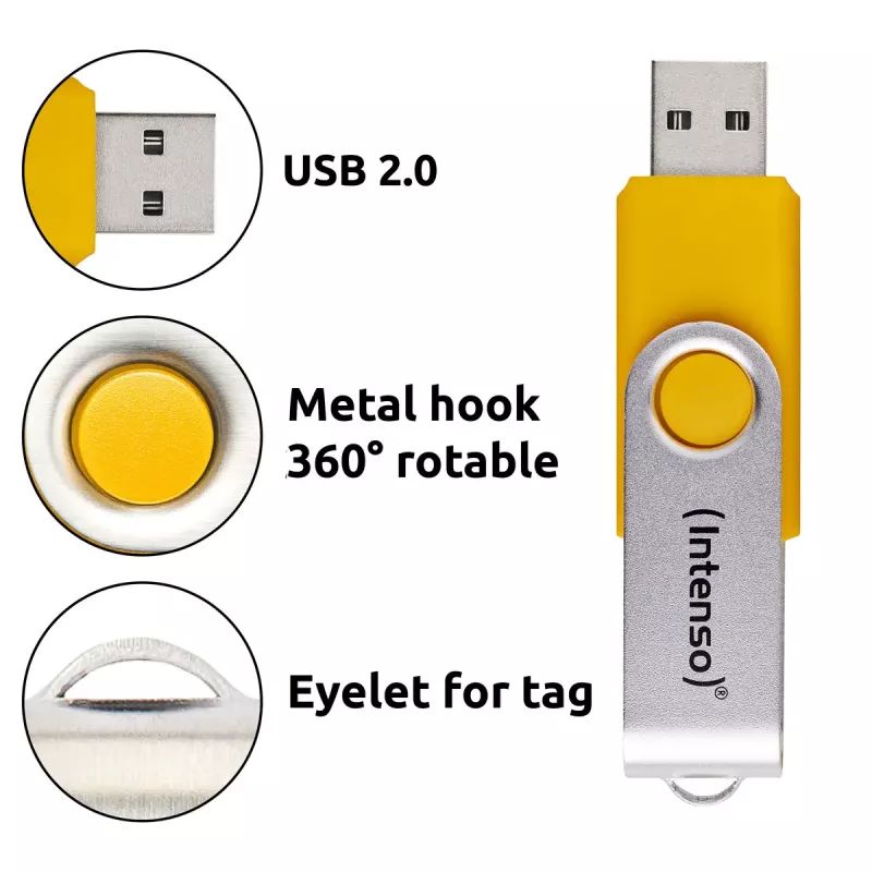 INTENSO Office Line multipack de pen drives 5×64 GB, USB-A, USB 3.2 Gen 1, Swivel, multicolor