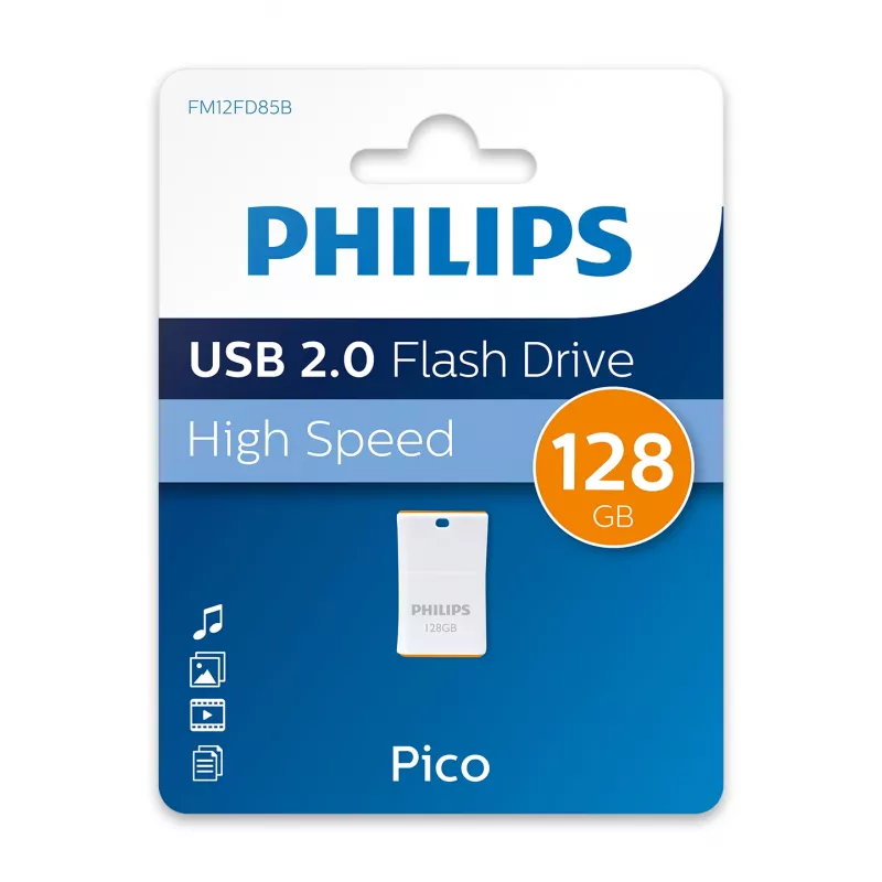 Philips Pico pen drive 128 GB USB Type-A 2.0 laranja, branco