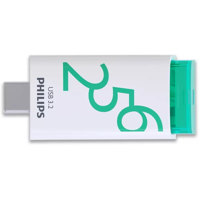 Philips USB 3.2 256 GB Click Series Gen 1 USB-C pen drive USB Type-A 3.2 Gen 1 (3.1 Gen 1) branco