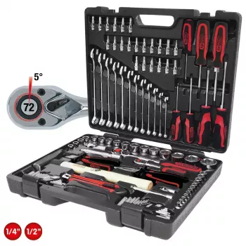 KS Tools CHROMEplus 1/4" + 1/2" conjunto de ferramentas universal, 97 peças (918.0797)