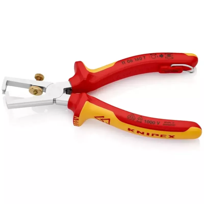 Knipex 11 06 160 T alicate descarnador isolado com mola de abertura, 160 mm