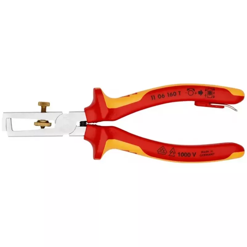 Knipex 11 06 160 T alicate descarnador isolado com mola de abertura, 160 mm