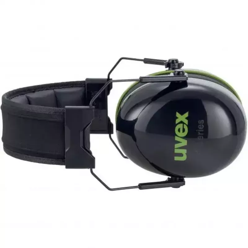 Óculos de proteção com arco de cabeça Uvex K10 preto verde construção