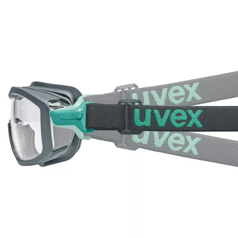 Óculos de proteção Uvex i-guard+ policarbonato preto azul lentes transparentes
