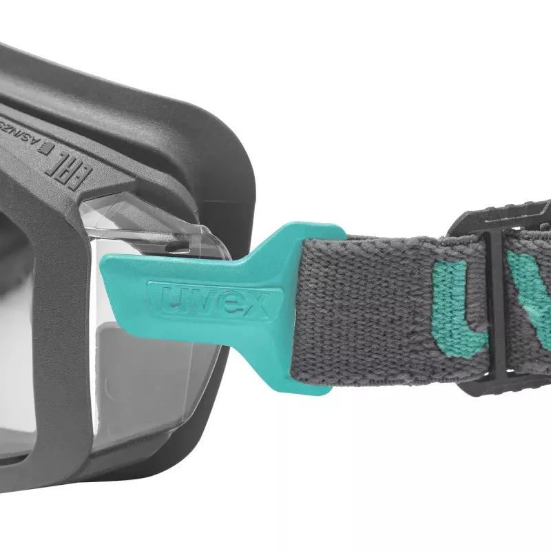 Óculos de proteção Uvex i-guard+ policarbonato preto azul lentes transparentes