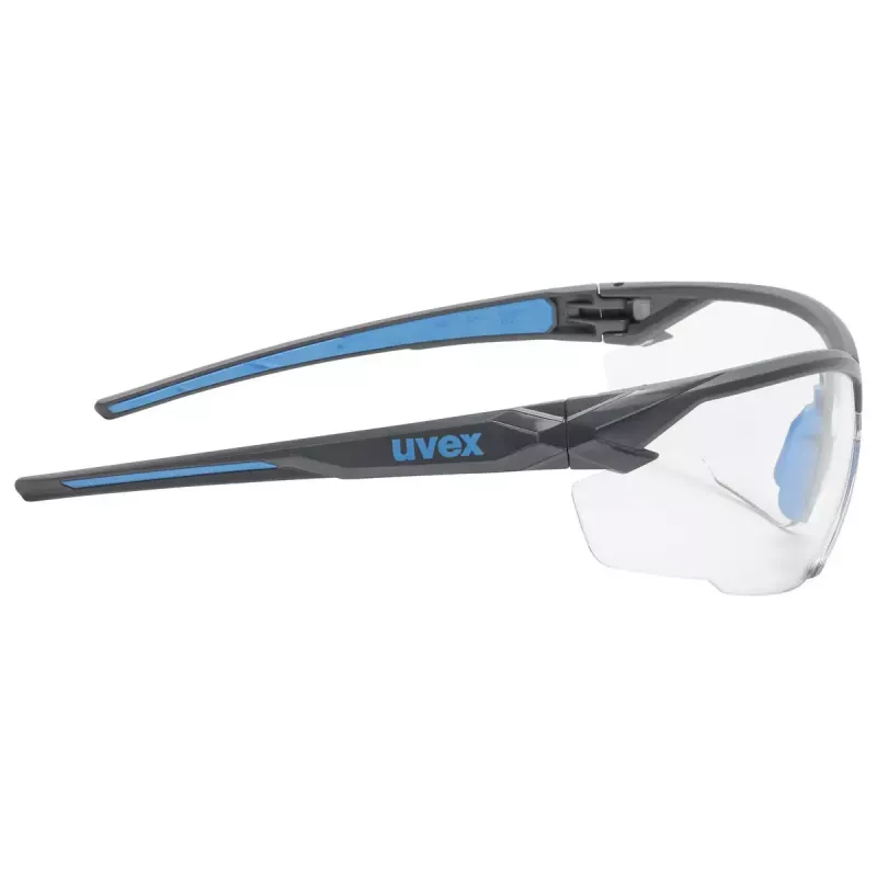 Óculos de proteção Uvex suXXeed 9181265, lentes transparentes, policarbonato, antracite/azul
