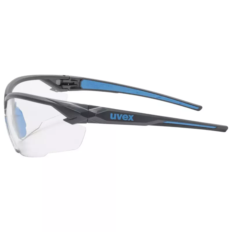 Óculos de proteção Uvex suXXeed 9181265, lentes transparentes, policarbonato, antracite/azul