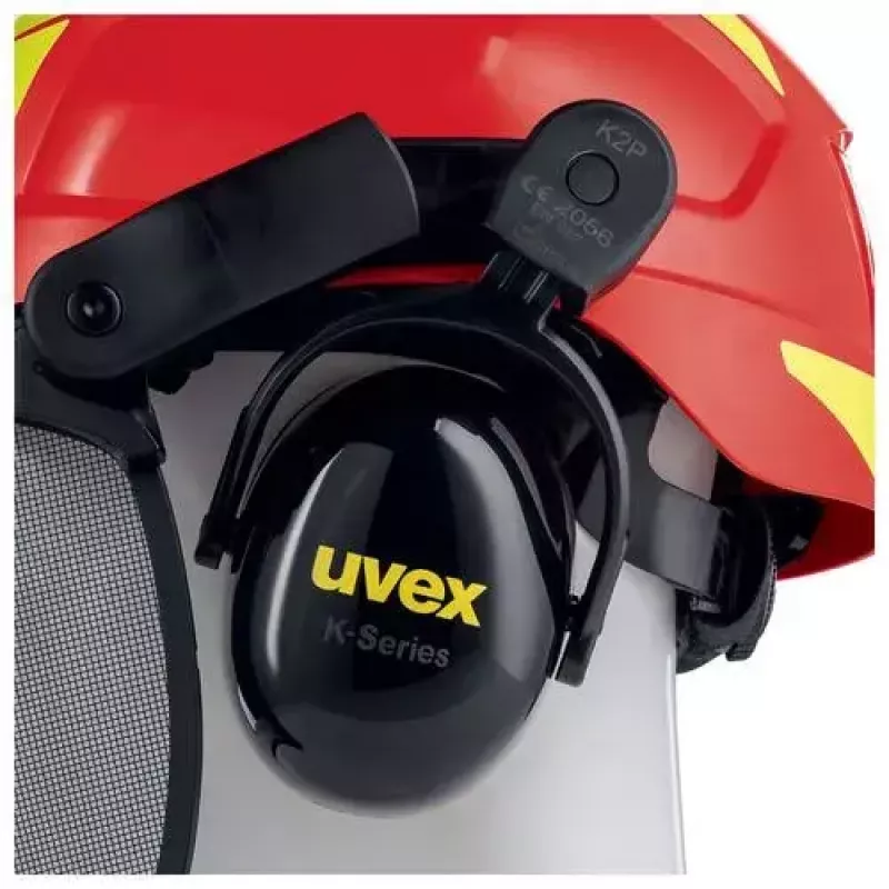 Proteção de cabeça de segurança Uvex 9774238 polietileno de alta densidade HDPE vermelho amarelo