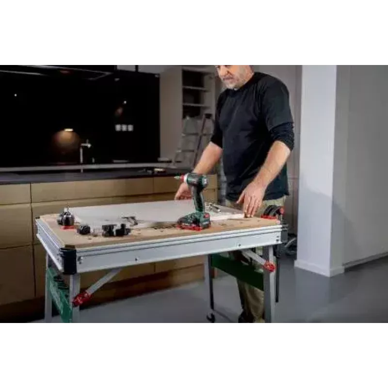 Mesa de exterior Metabo MWB 100 bege metálico retangular 710 mm largura