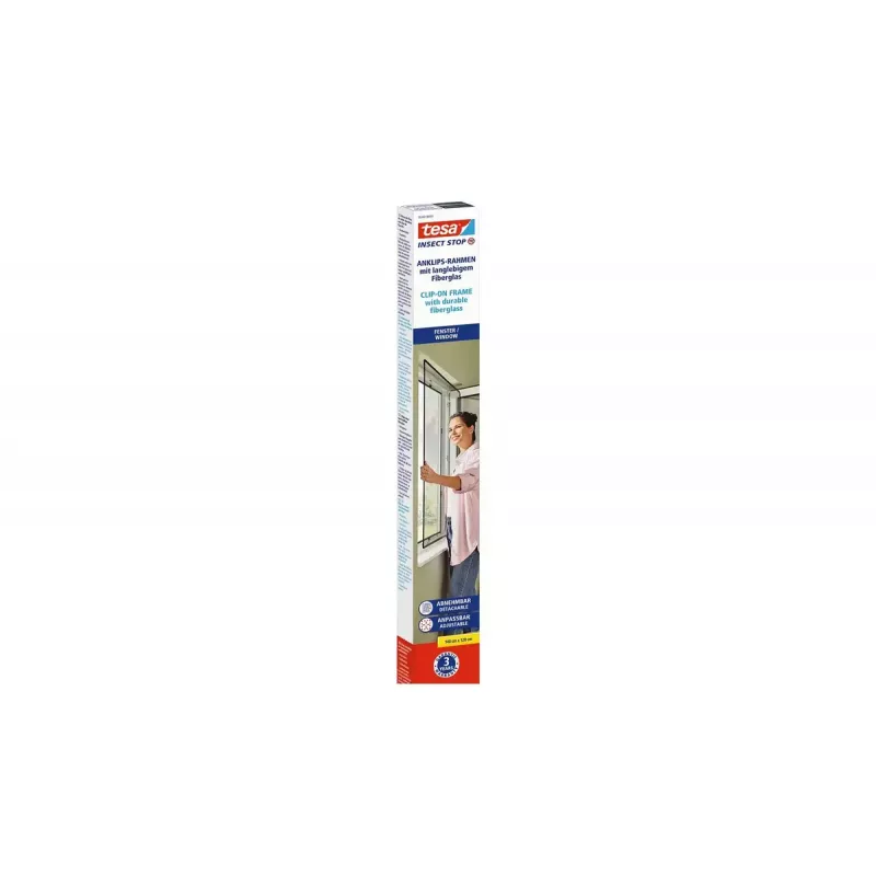 tesa Insect Stop Clip On 55360-00001-00 rede mosquiteira, 1,2 x 1,4 m, antracite