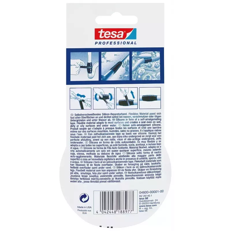 Fita de vedação TESA 04600-00001-00 preto 3 m