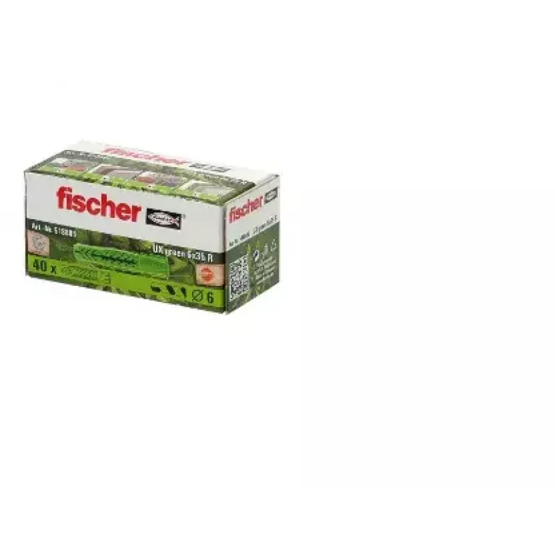 Bucha de parede Fischer universal UX verde 6 x 35 R