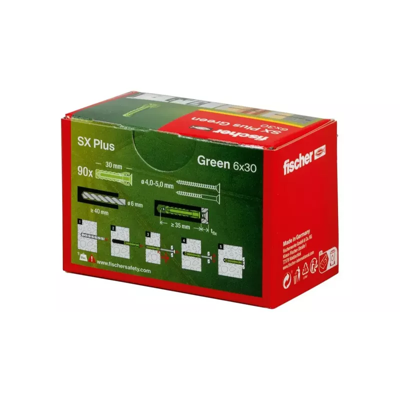 Âncora de expansão Fischer 567807 6x30mm para betão tijolo 90 peças