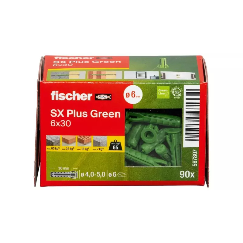 Âncora de expansão Fischer 567807 6x30mm para betão tijolo 90 peças