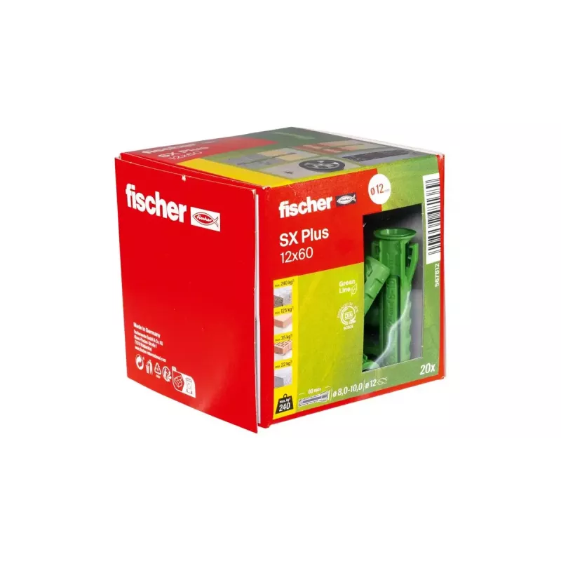 Bucha de expansão Fischer 567812 60 mm verde 20 peças