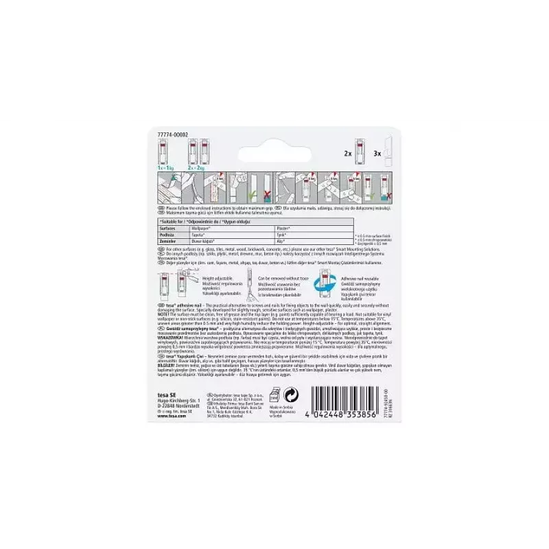Crochet universal Tesa 77774 interior branco 2 peças