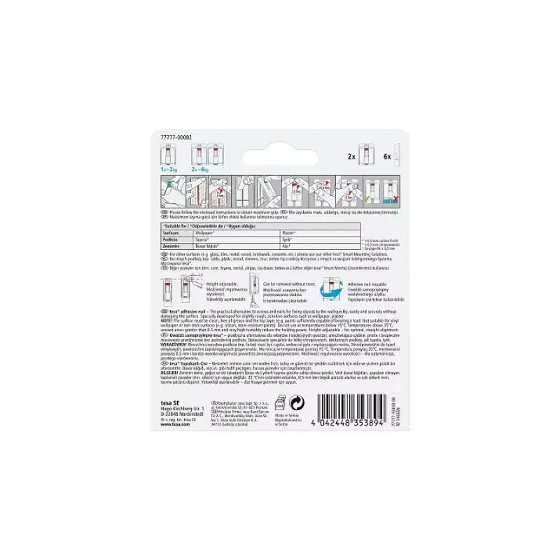 Crochet universal TESA 77777 interior branco 2 peças