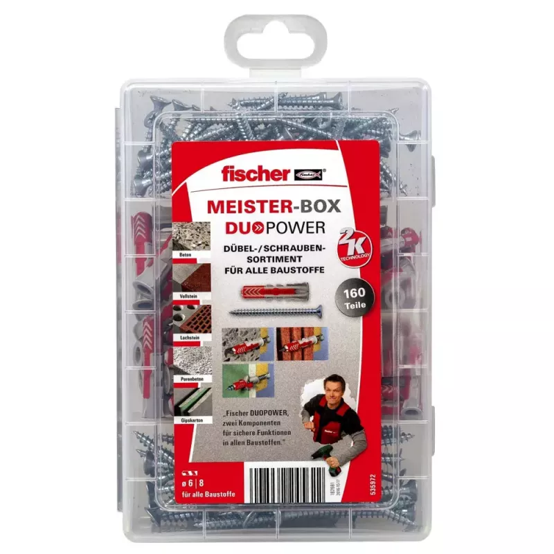 Ancoragem de expansão Fischer MEISTER-BOX DUOPOWER + parafusos