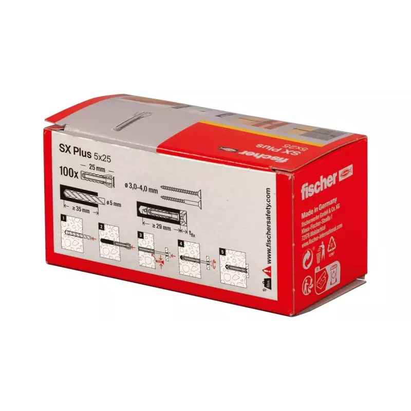 Bucha expansiva Fischer 568005 5 mm 25 mm nylon 100 unid.