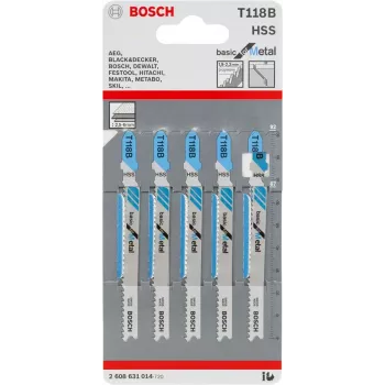 Lâmina de serra de vaivém Bosch T 118 B aço rápido HSS 5 unid.