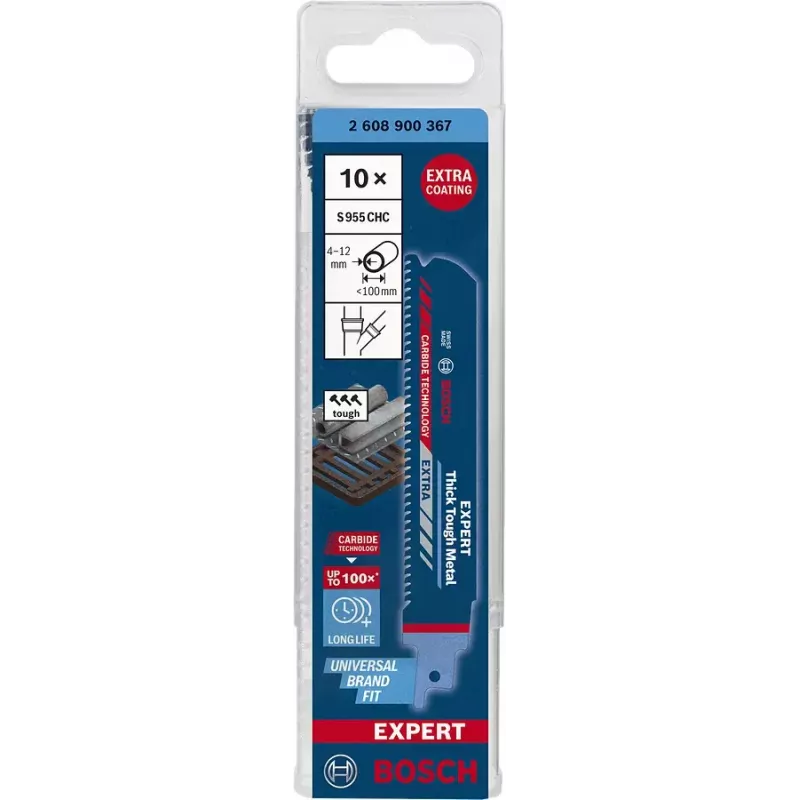 Bosch 2 608 900 367 Lâmina de serra de vaivém/serra de recortes/serra sabre Lâmina de serra sabre metal duro 10 unid.