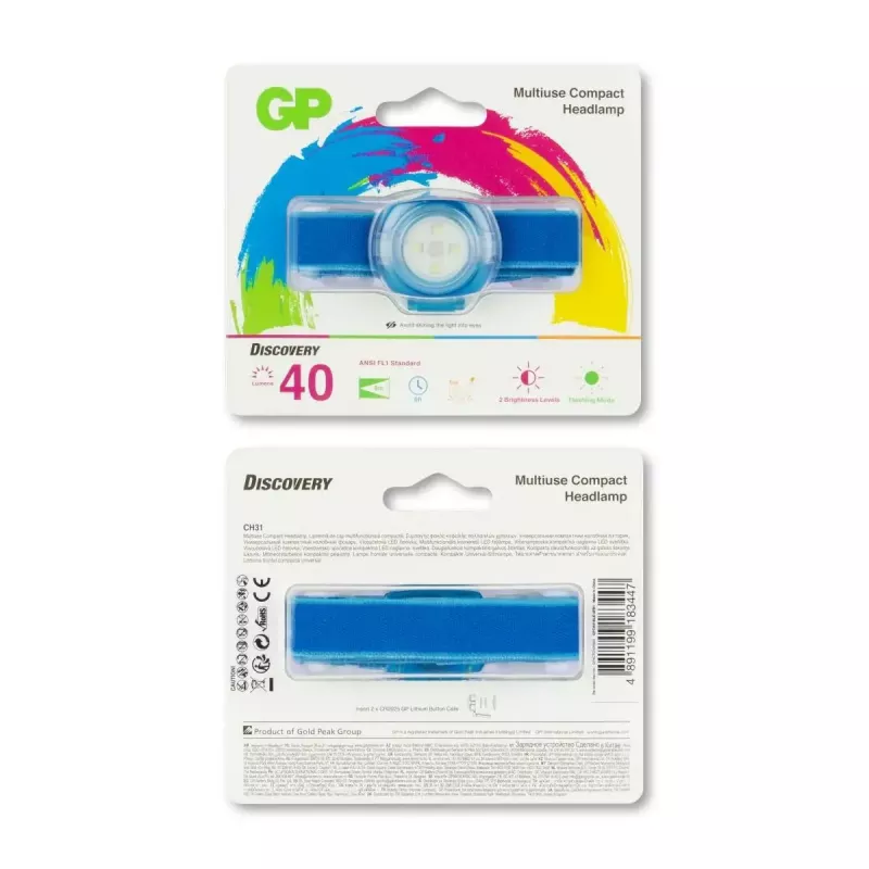 Lanterna de cabeça GP Lighting CH31 azul LED 100 lm 40 m