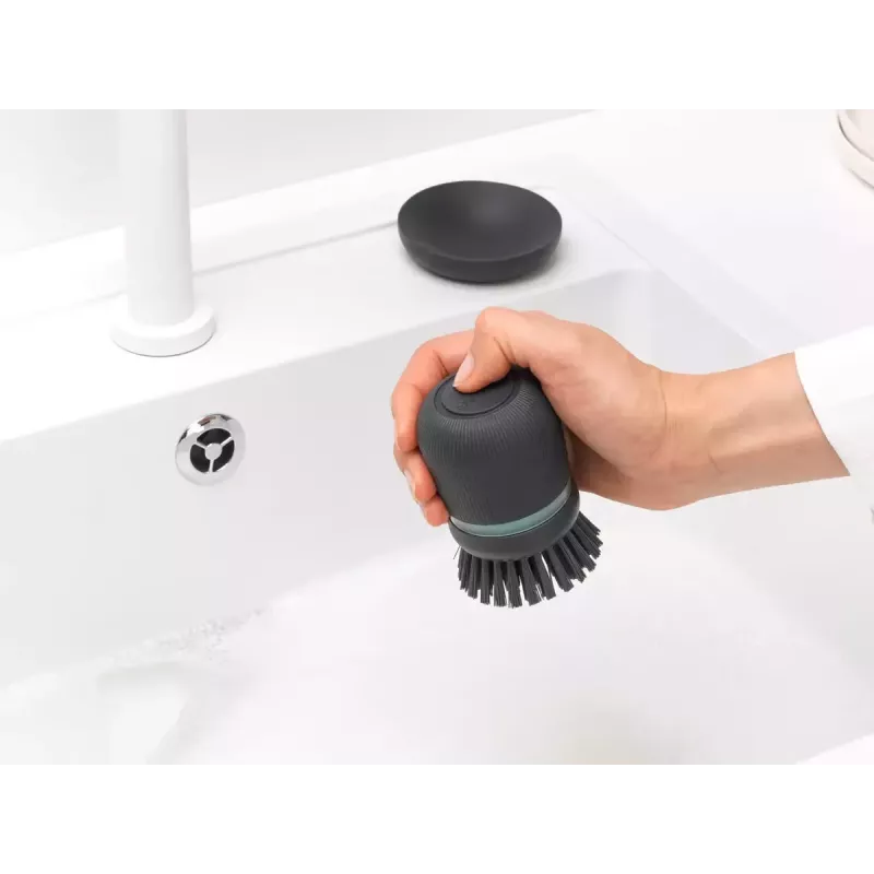 Brabantia 302626 escova de loiça com dispensador de sabão, cinzento escuro