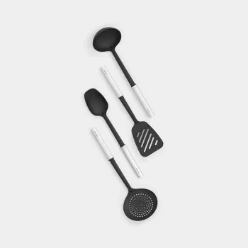 Conjunto de utensílios de cozinha Brabantia 260285 4 unid. preto aço acetinado