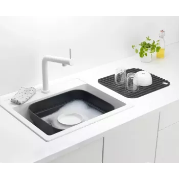 Bacia de lavar louça Brabantia 302664 retangular cinzento 374x344x161 mm