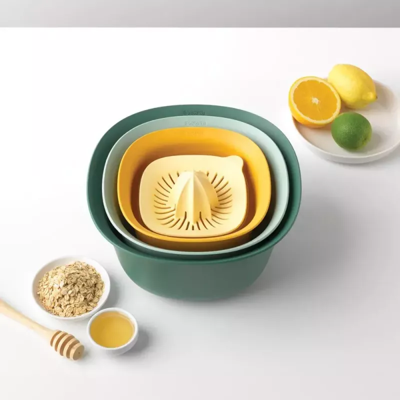 Conjunto Brabantia Tasty+ empilhável 3,2L azul verde amarelo