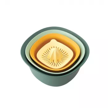 Conjunto Brabantia Tasty+ empilhável 3,2L azul verde amarelo