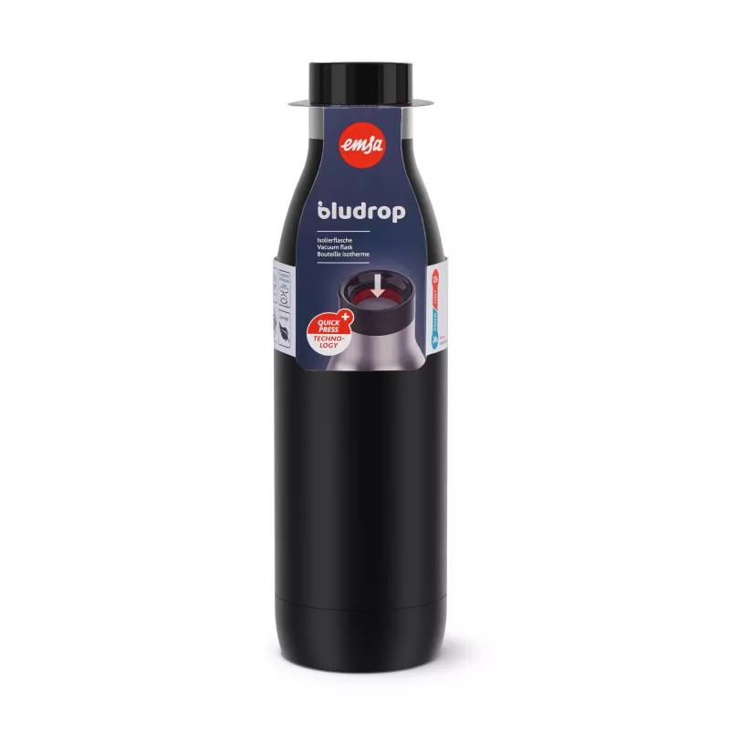 EMSA Bludrop Color N31109 uso diário 700 ml aço inoxidável preto
