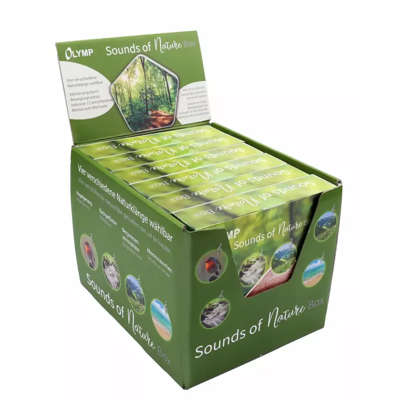 Máquina de sons Olympia Sounds of Nature, branco, dimensões compactas 135×30×130 mm